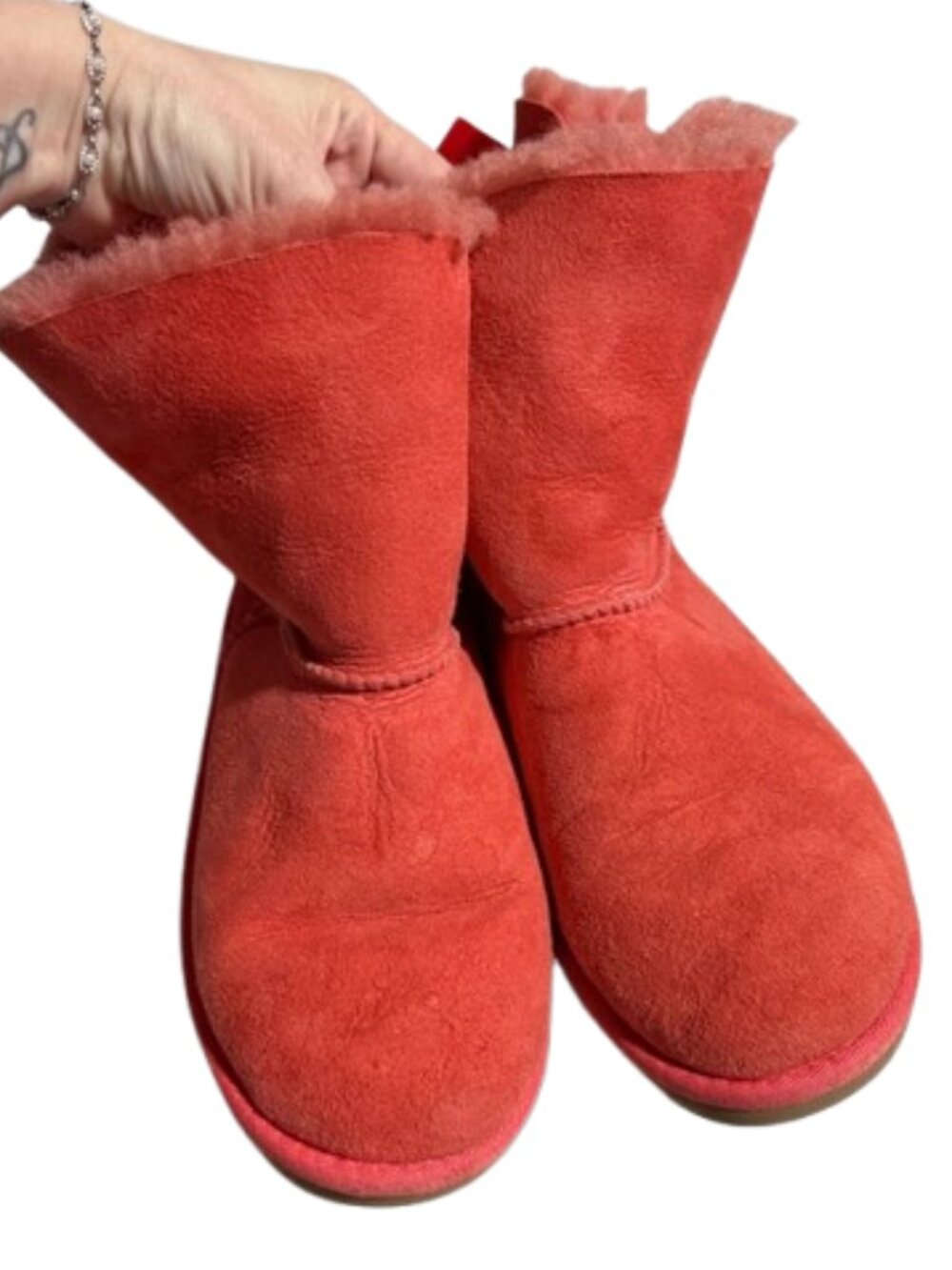 UGG Bailey Bow Kids Size 2 Coral